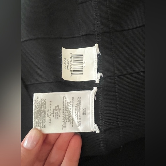 HERVE LEGER Size S Black Rayon Cocktail A-line Dress - Picture 6 of 8